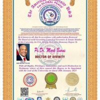 His Eminence Prof. Dr. Madhu Krishan Chief Rector Of AUGP Was Invited At The Inaugural And  Ball Ceremony From The Office Of Hon’ble  President Mr. Donal J Trump’s, USA.